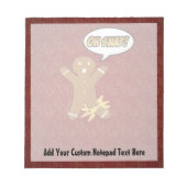 Oh Snap, Gingerbrood Man met Broken Leg Notitieblok (Voorkant)