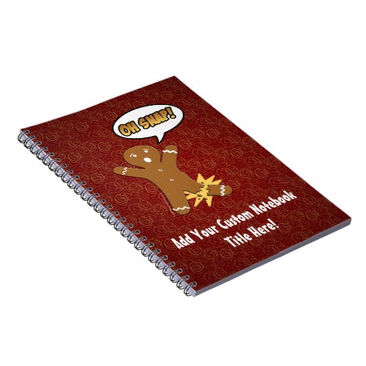 Oh Snap, Gingerbrood Man met Broken Leg Notitieboek (Rechterzijde)