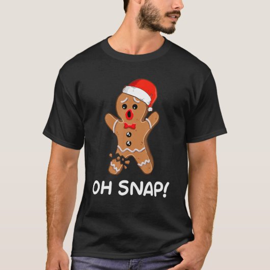 Oh Snap Gingerbrood Man met kerstontbijtontbijt T-shirt (Voorkant)