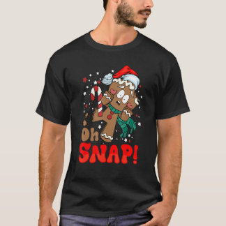 Oh Snap Gingerbrood Man Retro Kerstfamilie Mat T-shirt