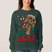 Oh Snap Gingerbrood Man Retro Merry Kerstmis Trui (Voorkant)