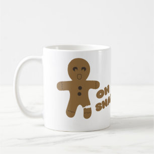 oh snap, gingerbrood man, vrolijke kerstmis koffiemok