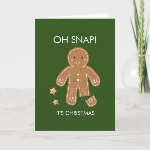 Oh Snap Gingerbrood Men Holiday Greeting Kaart