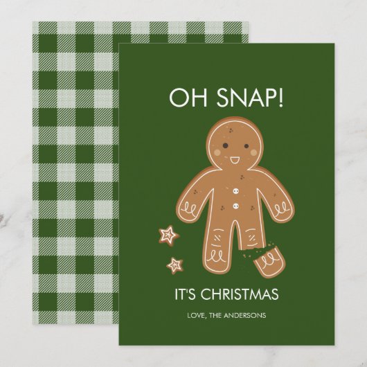 Oh Snap Gingerbrood Men Holiday Kaart (Voorkant / Achterkant)