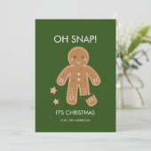 Oh Snap Gingerbrood Men Holiday Kaart (Staand voorkant)