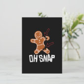 Oh Snap Gingerbrood met Kerstmis Pajama Funny Cook Kaart (Staand voorkant)