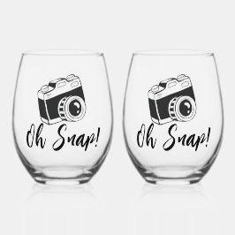 Oh Snap! - Grappig & Schattige Wijnglas Zonder Voet