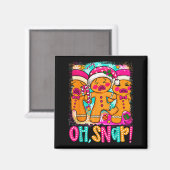 Oh Snap Grappige Kerst Gingerbread Man Kerst Koekj Magneet (Voorkant / Achterkant)