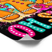 Oh Snap Grappige Kerst Gingerbread Man Kerst Koekj Poster (Hoek)