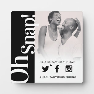 Oh snap hashtag bruiloft simpele gewaagde tekst fotoplaat