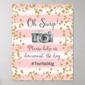 Oh Snap Hashtag Bruiloftsposter Print (Voorkant)