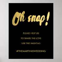 OH SNAP-hashtag gouden glazen teken | bewerkbare k