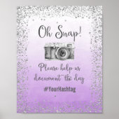 Oh Snap Hashtag Trouwposter Print (Voorkant)