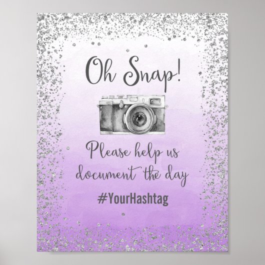 Oh Snap Hashtag Trouwposter Print (Voorkant)