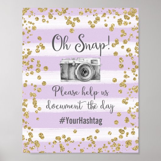 Oh Snap Hashtag Trouwposter Print (Voorkant)