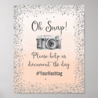 Oh Snap Hashtag Trouwposter Print