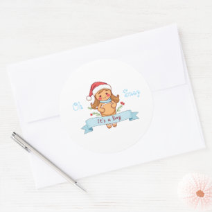 Oh Snap Het is een jongen peperkoek moeder Ronde Sticker