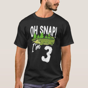 Oh Snap I'm 3 Alligator Crocodile 3rd Birthday Gat T-shirt