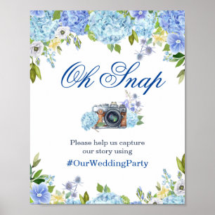 Oh Snap Instagram Bord Blauwe Hortensia's Groene d Poster