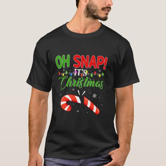 Oh Snap It s Christmas Candy Canes Funny Ugly Xmas T-shirt (Voorkant)