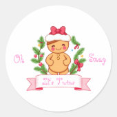 Oh Snap It's Girl Twins Gingerbread Mom Ronde Sticker (Voorkant)