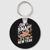 Oh Snap It's The New Year Gingerbread Man Christma Sleutelhanger (Voorkant)