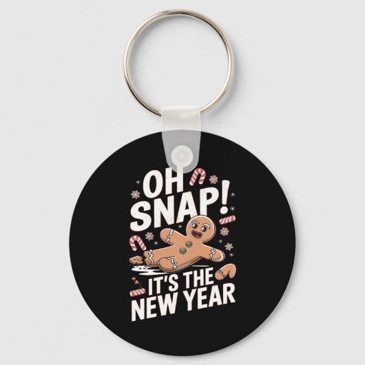 Oh Snap It's The New Year Gingerbread Man Christma Sleutelhanger (Voorkant)