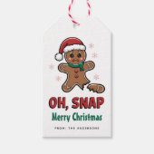 Oh Snap Kerst Gingerbread Man Cadeaubijslage Cadeaulabel (Voorkant)