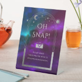 Oh Snap Kosmische Paarse Blauwgroen Zon Maan Sterr Reclamebord Met Voetstuk (Insitu)