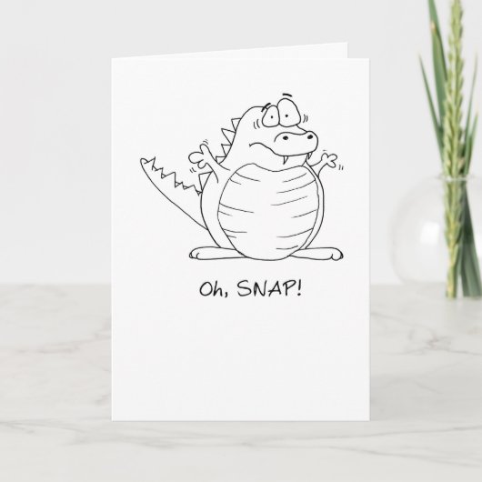 Oh Snap! Late Cartoon Alligator Verjaardag Kaart (Voorkant)