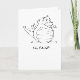 Oh Snap! Late Cartoon Alligator Verjaardag Kaart