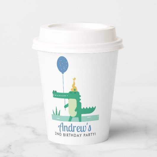 Oh Snap Leuke Alligator Kids Verjaardagsfeestje Papieren Bekers (Voorkant)