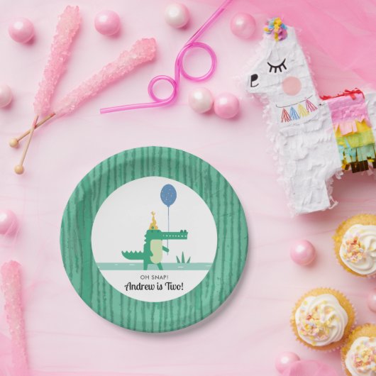 Oh Snap Leuke Alligator Kids Verjaardagsfeestje Papieren Bordje (Feest)