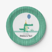 Oh Snap Leuke Alligator Kids Verjaardagsfeestje Papieren Bordje (Voorkant)