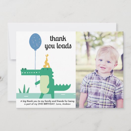 Oh Snap Leuke Alligator Kinderen Verjaardag Bedankkaart (Voorkant)