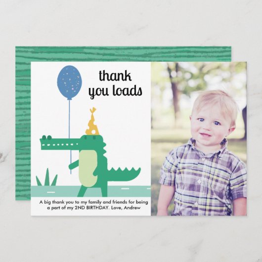 Oh Snap Leuke Alligator Kinderen Verjaardag Bedankkaart (Voorkant / Achterkant)