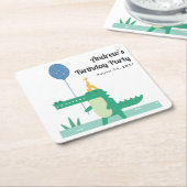 Oh Snap Leuke Alligator Kinderen Verjaardag Kartonnen Onderzetters (Schuin)