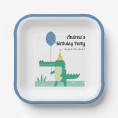 Oh Snap Leuke Alligator Kinderen Verjaardag Papieren Bordje (Voorkant)