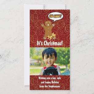 Oh Snap Leuke Kerstpijnman met Gebroken Been Feestdagenkaart