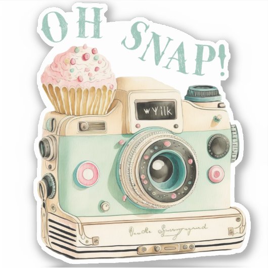 Oh Snap | Pastel camera-Sticker Sticker (Voorkant)