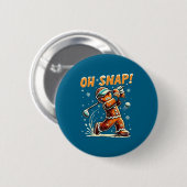 Oh Snap Peperkoek Golfer Golf Kerst Golfen  Ronde Button 5,7 Cm (Voorkant /achterkant)