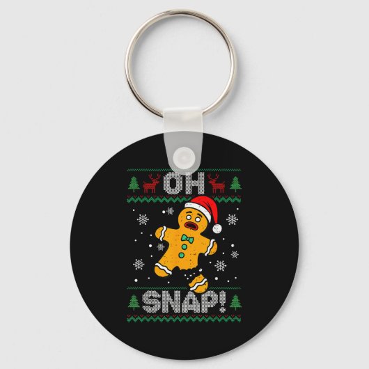 Oh Snap Peperkoek Kerstmis Kerst Koekje Bakken Sleutelhanger (Voorkant)