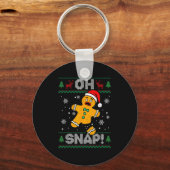 Oh Snap Peperkoek Kerstmis Kerst Koekje Bakken Sleutelhanger (Voorkant)