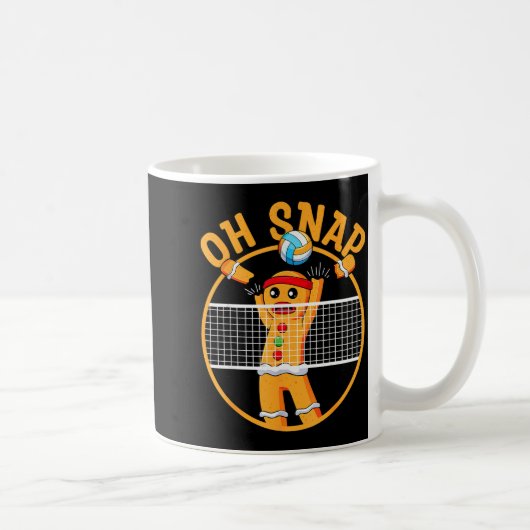 Oh Snap Peperkoek Man Kerst Volleybal Koffiemok (Rechts)