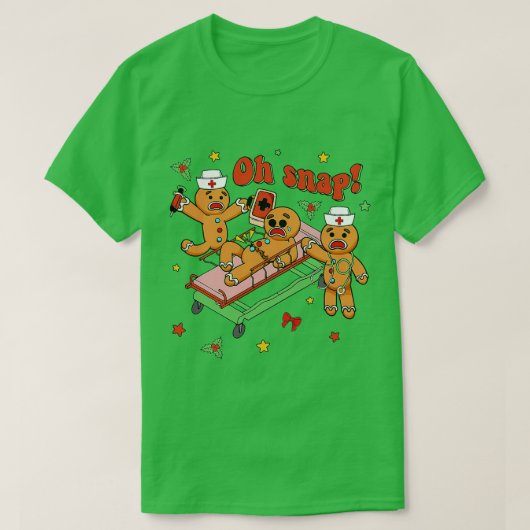 Oh Snap peperkoek Verpleegster Grappige Verpleegst T-shirt (Design voorkant)