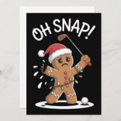 Oh Snap Peperkoekman Golfer Golf Kerstmis Kerstmis Feestdagenkaart (Voorkant / Achterkant)