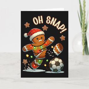 Oh Snap Peperkoekman Kerst Voetbal Kaart
