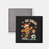 Oh Snap Peperkoekman Kerst Voetbal Magneet (Voorkant / Achterkant)