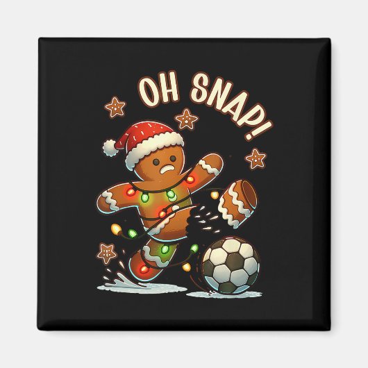 Oh Snap Peperkoekman Kerst Voetbal Magneet (Voorkant)