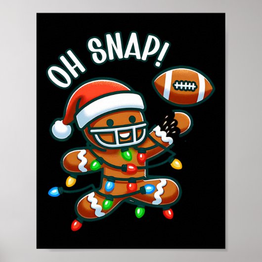 Oh Snap Peperkoekman Kerst Voetll  Poster (Voorkant)